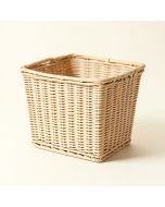 Folding Wicker Grass Weaving Basket White Vertical Stripes Pattern For Storing Cosmetics (synthetic illustration; no displayed measurements)