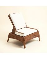 Ivy Bronx Foldable Patio Rattan Chaise Lounge Chair W/5 Back Positions White Cushion (synthetic illustration; no displayed measurements)