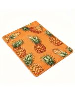 Vintage Pattern Of Tropical Exotic Climate Fruits Pineapples Hawaii Summer Design Orange White Kitchen Mat (synthetic illustration; no displayed measurements)
