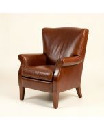 33 '' Wide Genuine Leather Wingback Chair (synthetic illustration; no displayed measurements)