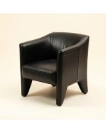Bartram Leather Upholstered Side Chair In Black (synthetic illustration; no displayed measurements)