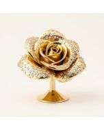 24K Gold Plated Crystal Studded 10 Piece Rose Sculpture (synthetic illustration; no displayed measurements)