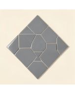 Trapezoid Random Sized Glass Mosaic Tile In Glossy Gray (synthetic illustration; no displayed measurements)
