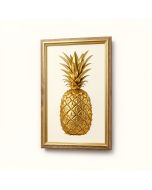 The Gold Pineapple - Picture Frame Graphic Art Print On Wood (synthetic illustration; no displayed measurements)
