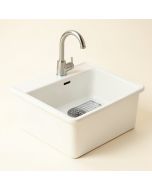 30 '' L X 18 '' W Farmhouse Kitchen Sink With Sink Grid And Basket Strainer (synthetic illustration; no displayed measurements)