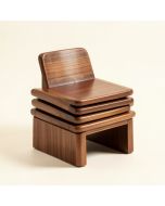 Solid Wood Stacking Side Chair In Brown (synthetic illustration; no displayed measurements)