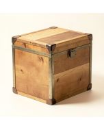 Frenchboro Large Metal Banded Wooden Storage Trunk (synthetic illustration; no displayed measurements)
