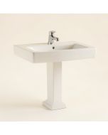 Sussex Vitreous China Rectangular Pedestal Bathroom Sink With Overflow (synthetic illustration; no displayed measurements)