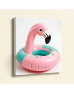 Flamingo Blow Up Pool Toy Floating Ring - Wrapped Canvas Photograph Print (synthetic illustration; no displayed measurements)